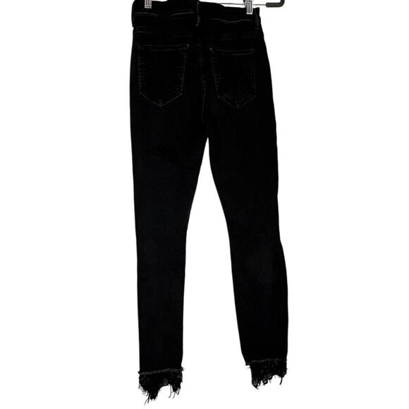 Mother The Swooner Dagger Ankle Fray Black Distressed Jeans 28 - Picture 3 of 3